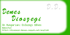 denes dioszegi business card